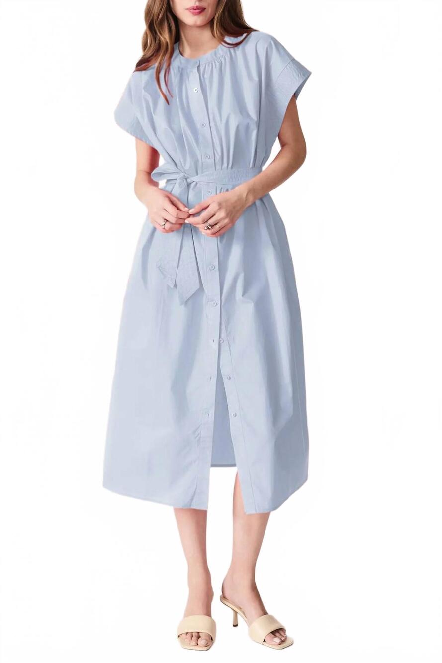 NEW DELUC cancela midi dress in light blue